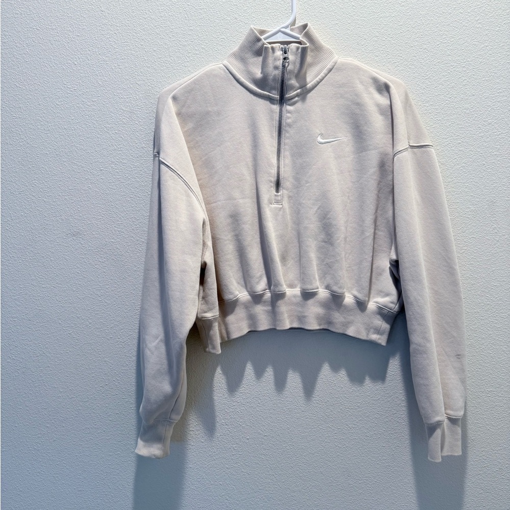 Nike Women's Off-White Quarter-Zip Sweatshirt